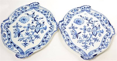 Lot 154 - A pair of Meissen onion pattern trays