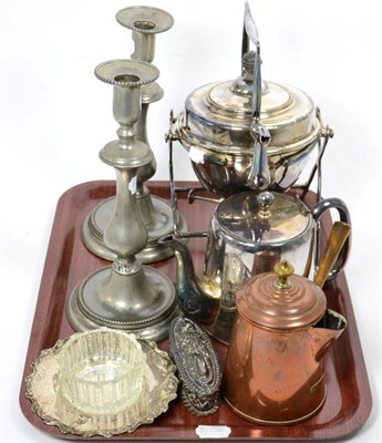 Lot 166 - Various silver plated wares and copper and pewter wares (qty)