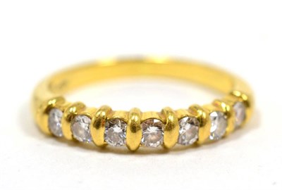 Lot 196 - A diamond half hoop ring, total estimated diamond weight 0.35 carat approximately, finger size...