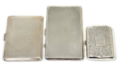 Lot 215 - Three assorted silver cigarette cases, 14.5ozt