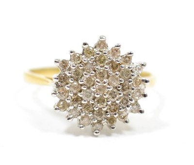 Lot 219 - A 9 carat gold diamond cluster ring, finger size N, 2.8g