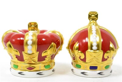 Lot 250 - Two Royal Crown Derby crowns ''A Special Commission Goviers of Sidmouth'', with certificates