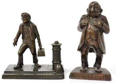 Lot 251 - A bronze model of a shoeshine boy; and another bronze of a Jewish gentleman, inscribed ''Now...