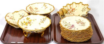 Lot 298 - A Royal Worcester blush ivory dessert service (18)