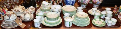 Lot 305 - A large quantity of Foley ''Peacock'' pottery tea wares, many in the manner of Charles Rennie...