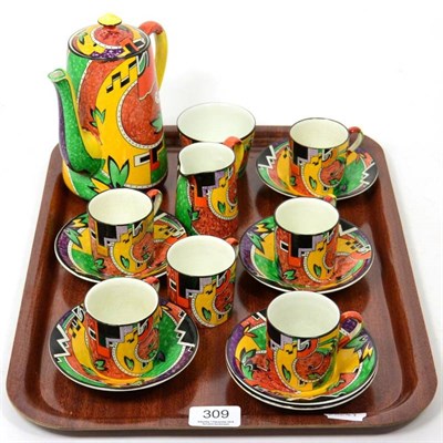 Lot 309 - Royal Winton Art Deco ''Jazz'' pattern coffee set (15)