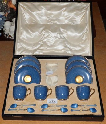 Lot 330 - A part Royal Worcester coffee set comprising four coffee cans and saucers; two spare saucers;...