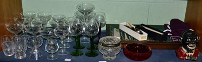 Lot 345 - Community plate, Babycham glasses, champagne glasses, plated flatware, money box etc