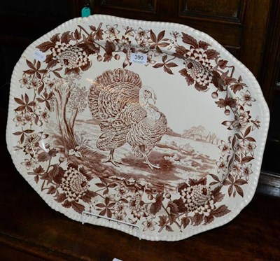 Lot 390 - A large Copeland Spode transfer printed turkey plate