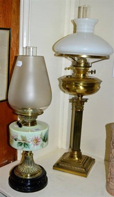 Lot 396 - A Victorian oil lamp and another oil lamp