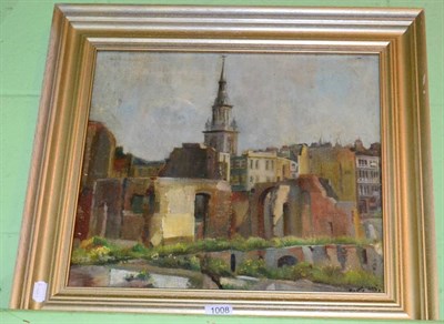 Lot 1008 - Dorothy King, St Mary Le Bow, oil on canvas, signed lower right, titled verso
