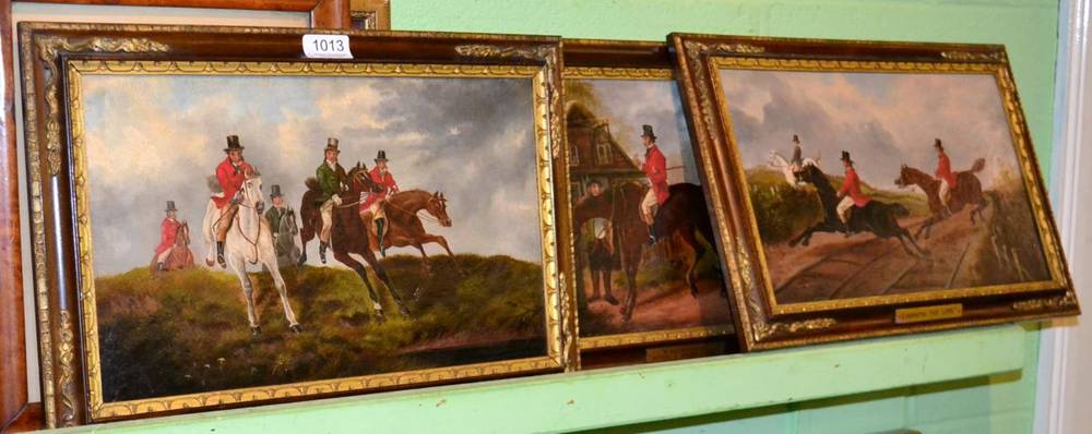 Lot 1013 - After Henry Charles Wollett, a set of four hunting scenes''The Right Sort''; ''Crossing the Line''