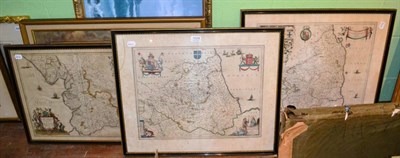 Lot 1028 - Three hand-coloured maps titled ''Lancastria''; ''Durham'' and ''Northumbria''