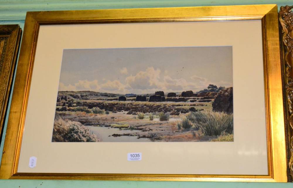 Lot 1035 - Reginald Aspinwall (19th century) Marshland, signed and dated 1892, watercolour