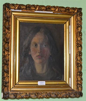 Lot 1057 - E Philp (20th century), Portrait of a young girl, signed, oil on canvas