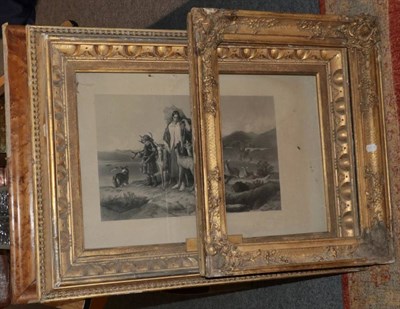 Lot 1070 - After Sir Edwin Landseer, ''The Foresters Family'', print, together with two picture frames