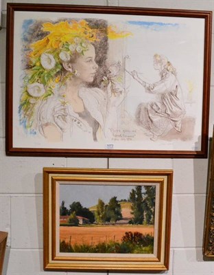 Lot 1073 - After John Stanton Ward (1917-2007) ''Flora'', signed, lithograph print; together with an...