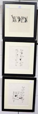 Lot 1077 - After Eric Gill (21st century), three wood engravings of various scenes