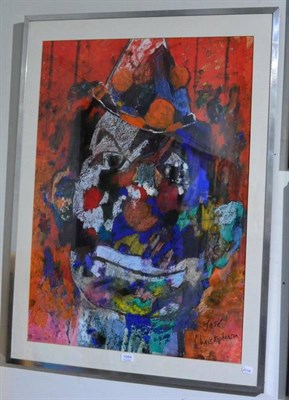 Lot 1084 - Jose Christopherson (1914-2014) Head and shoulders portrait of a clown, signed, oil on board