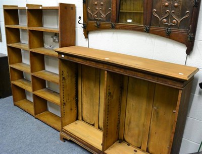 Lot 1111 - An open oak bookshelf and a two section open bookcase