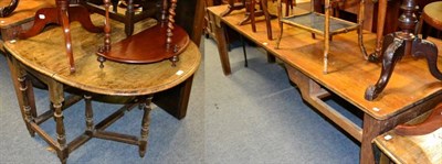 Lot 1136 - A large farmhouse table and a gateleg table