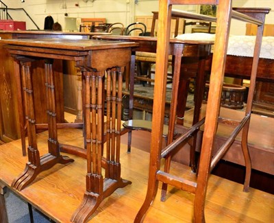Lot 1138 - A nest of tables; a towel rail and two further side tables (4)