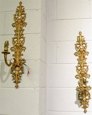 Lot 1175 - A pair of gilt wall sconces