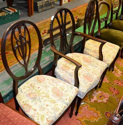 Lot 1212 - A late 19th century armchair and a pair of chairs (3)