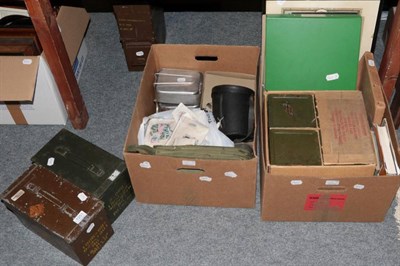 Lot 1251 - Quantity of assorted militaria and similar, including ammunition boxes, replica ''Old Bill''...