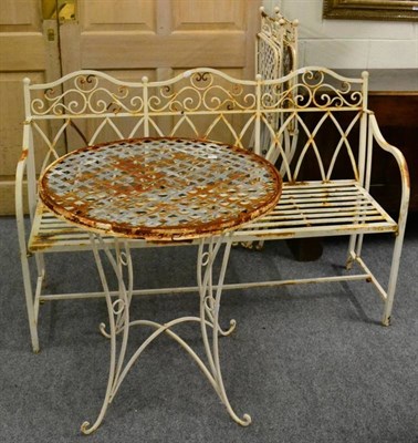 Lot 1256 - A group of white painted garden furniture