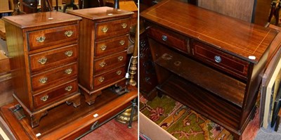 Lot 1272 - A pair of reproduction mahogany chest of drawers; and a small bookcase