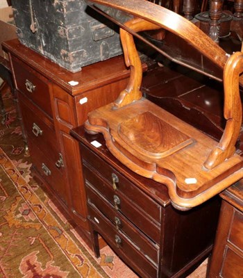 Lot 1278 - A chest of drawers, a music cabinet and a swing dressing table mirror