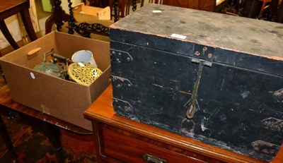 Lot 1279 - A chest of tools and some assorted metalware