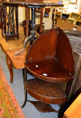 Lot 1284 - A tripod table and a corner washstand