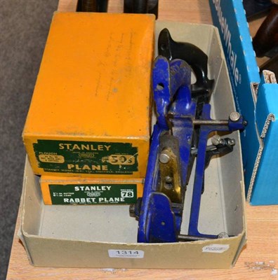 Lot 1314 - Stanley No.78 Rabbet plane together with Stanley no,78, Stanley no.50 Plough plane and WS...