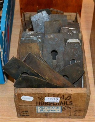 Lot 1315 - Woodworking plane irons a collection of assorted examples