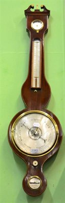 Lot 1343 - A mahogany wheel barometer signed Bellatti, Newark