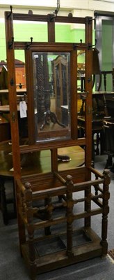 Lot 1345 - A late Victorian turned oak hall stand