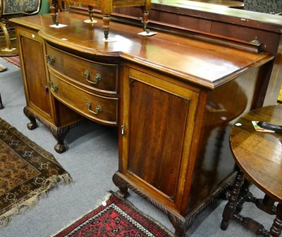 Lot 1363 - A late Victorian/early 20th century mahogany sideboard on ball and claw feet