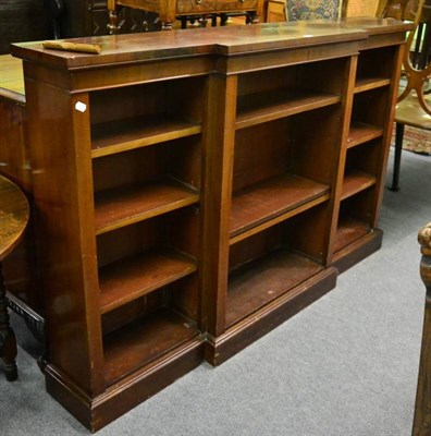 Lot 1369 - A breakfront mahogany bookcase, circa 1900