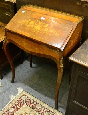 Lot 1378 - A Continental gilt metal mounted and marquetry inlaid lady's writing bureau