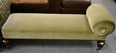 Lot 1399 - A Victorian chaise with green over stuffed seat