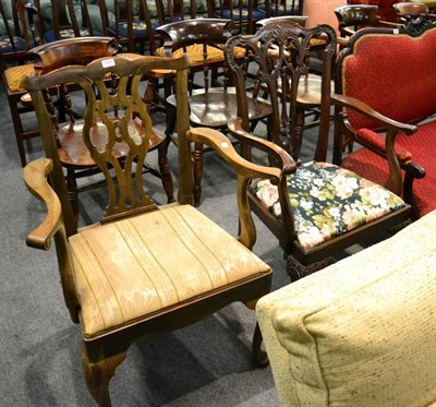 Lot 1405 - Two George III style open armchairs