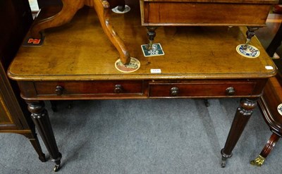 Lot 1430 - A Victorian mahogany two drawer desk