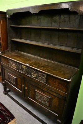 Lot 1459 - A carved oak dresser and rack reputedly from the Guild Hall, London