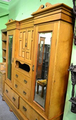 Lot 1462 - A late 19th century oak wardrobe