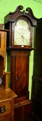 Lot 1472 - A mahogany longcase clock, the painted arch dial signed Tho Pattinson, Winton