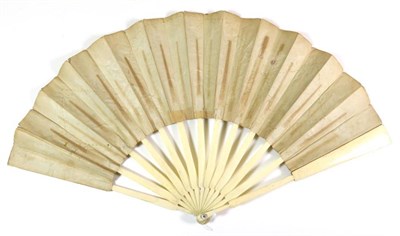 Lot 13 - A Fan for a Friend: A Mid-18th Century German Fan, the bone sticks simply shaped, and plain....