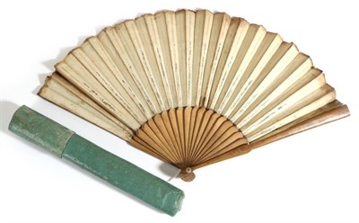 Lot 20 - ''The New Church Fan'': An Early 18th Century Printed Fan, the double paper leaf mounted on...
