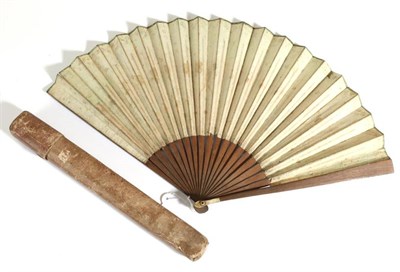 Lot 25 - A Late 18th Century or Early 19th Century Printed and Hand-Coloured Fan, the double paper leaf...
